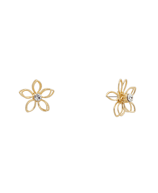 Wire Flower Stud Earring - 0.5"
