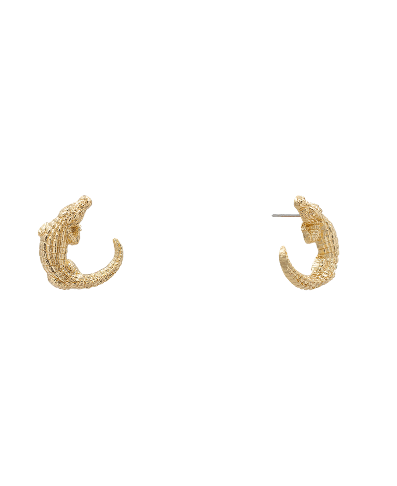 Alligator Metal Stud Earring - 1.0"
