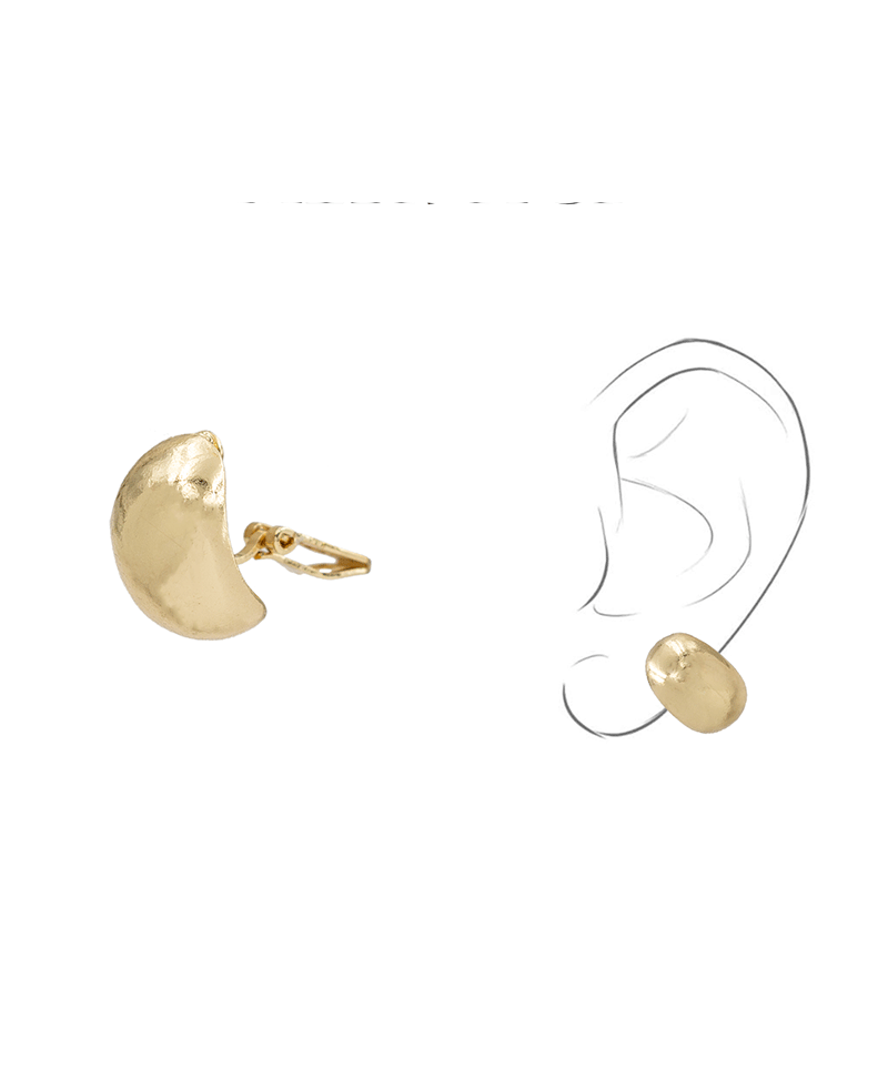 3D Oval Clip On Earring - 0.6"