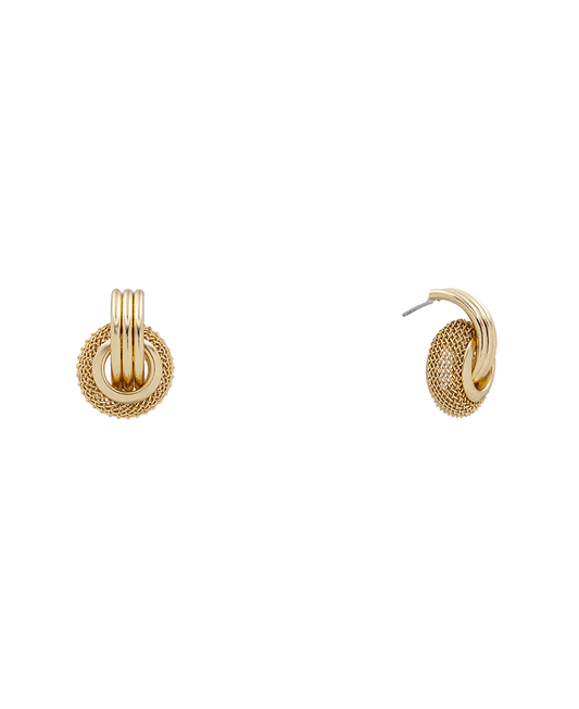 Round Mesh Knocker Earring - 0.9"