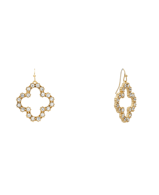 Paved Clover Earring - 1.5"