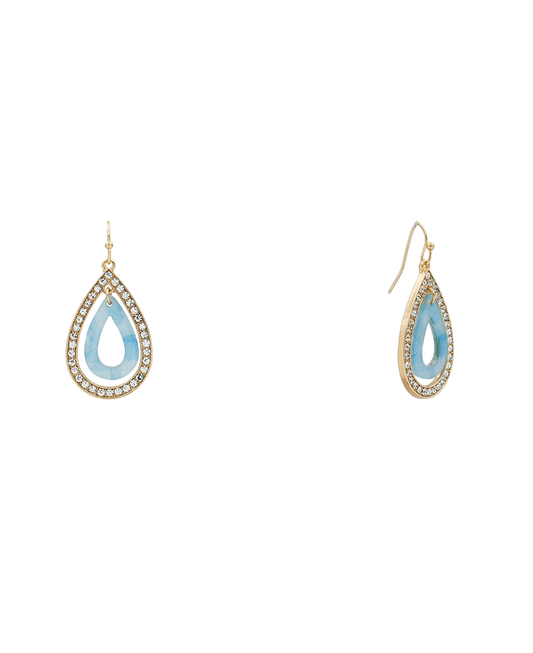 Paved & Acetate Teardrop Layer Earring - 1.8"
