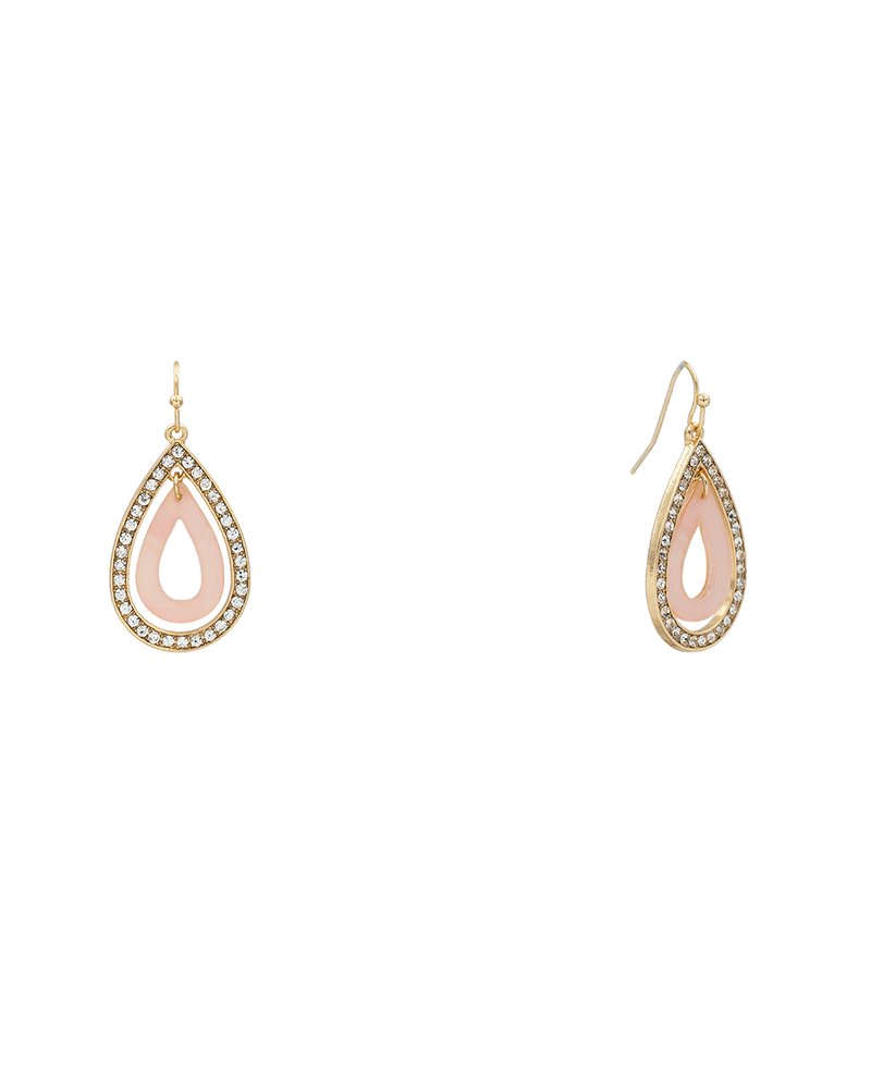 Paved & Acetate Teardrop Layer Earring - 1.8"