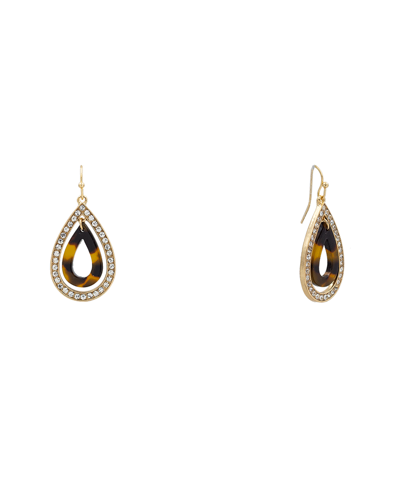 Paved & Acetate Teardrop Layer Earring - 1.8"
