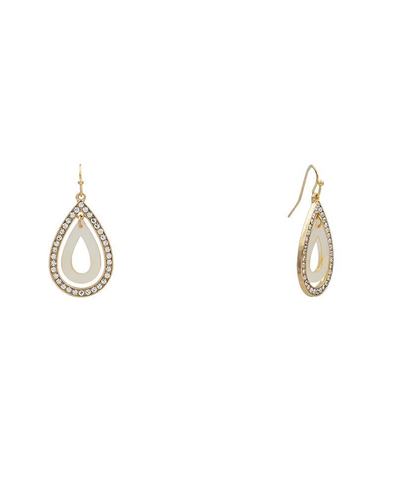 Paved & Acetate Teardrop Layer Earring - 1.8"