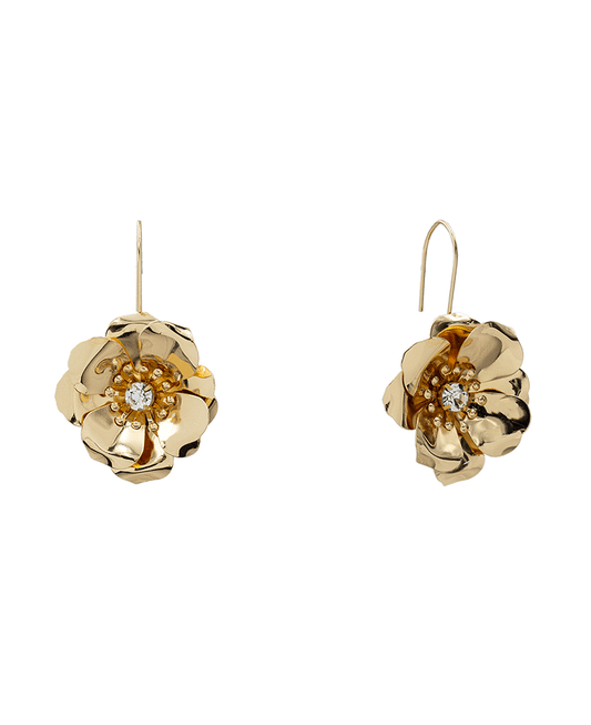 Short Wire Threader Flower Earring - 2.1"