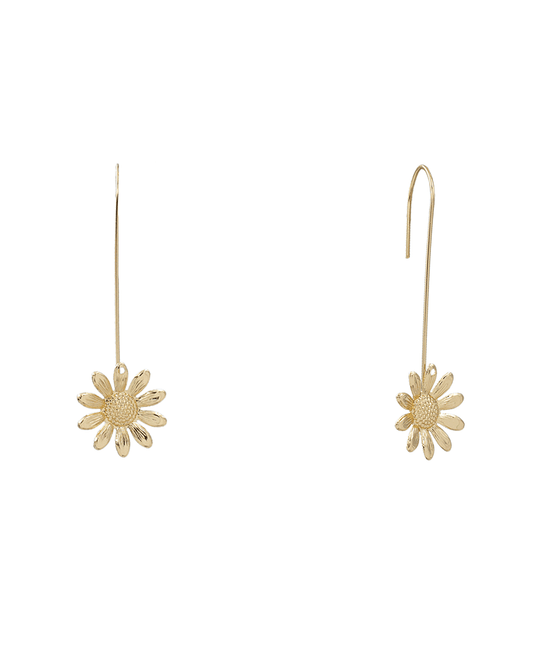 Metal Flower Earring - 2.5"