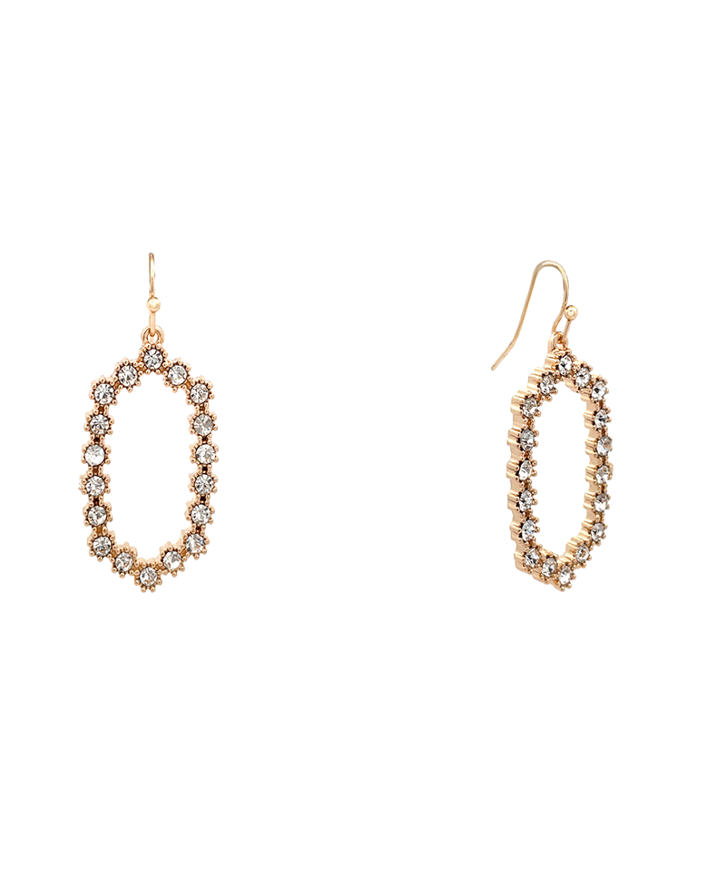 Prong Set Hexagon Earring - 1.5"