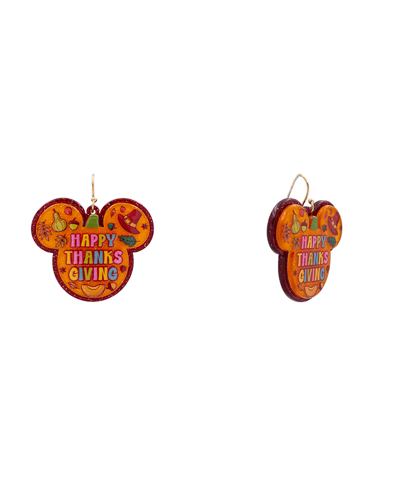 Thanksgiving Willie Silhouette Earring - 1.5"