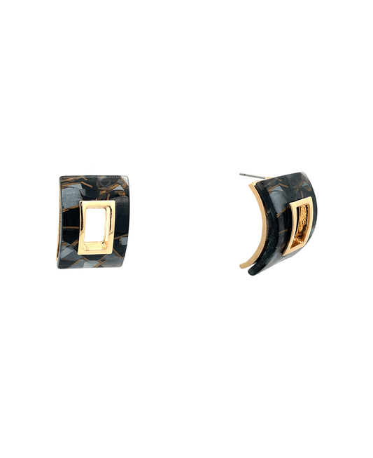 Acetate Rectangle Stud Earring - 1.25"