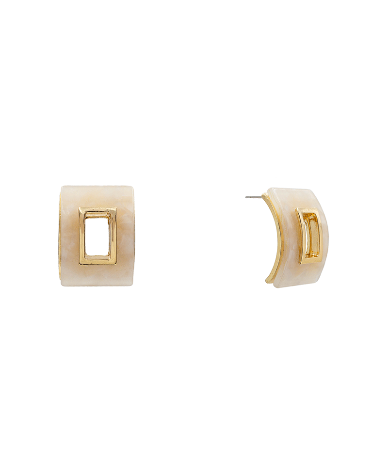 Acetate Rectangle Stud Earring - 1.25"
