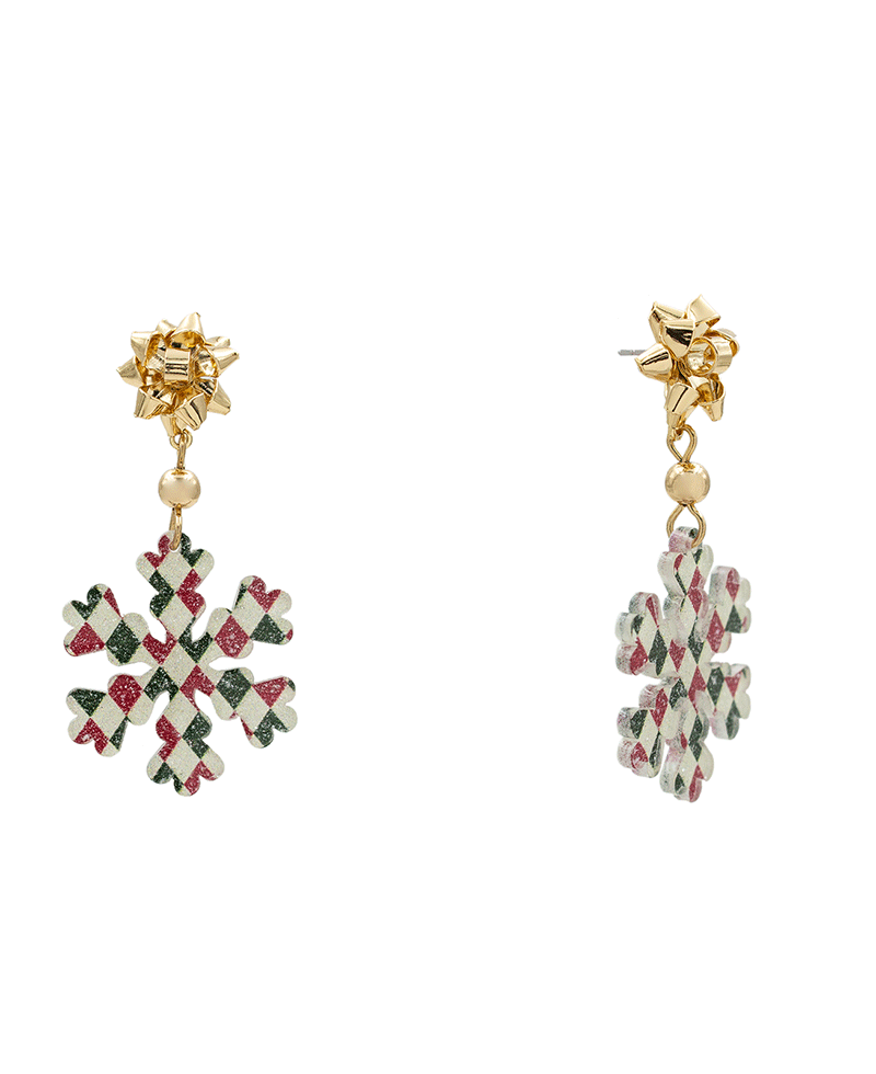 Christmas Symbols Earring - 2.1"