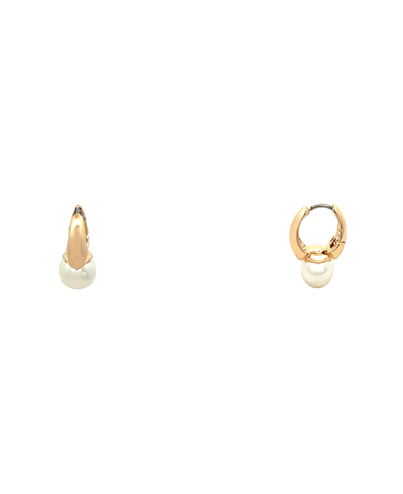 Pearl Small Huggie Earring - 0.8"