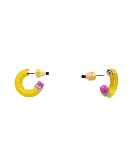 Pencil Enamel Front & Back Earring - 1.0"