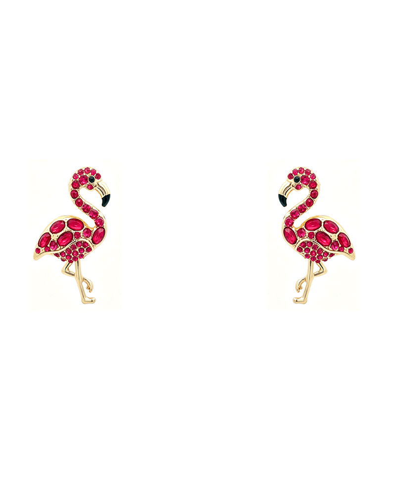 Flamingo Pave Earring - 1.5"