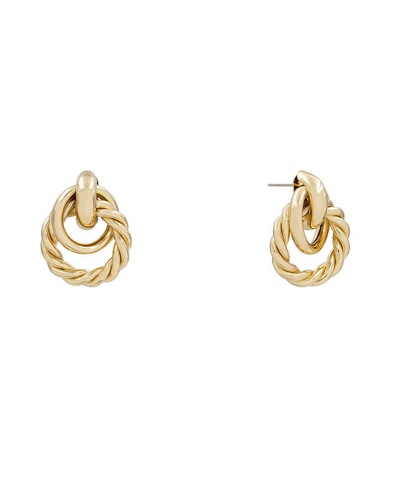 Rope Wire Door Knocker Earring - 1.3"