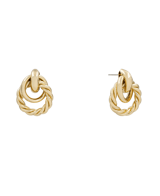 Rope Wire Door Knocker Earring - 1.3"