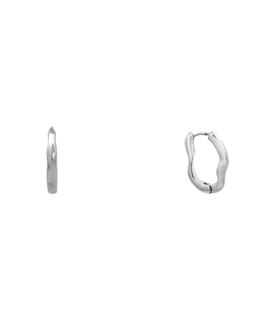 Wavy Oval Hoop Earring - 1.0"