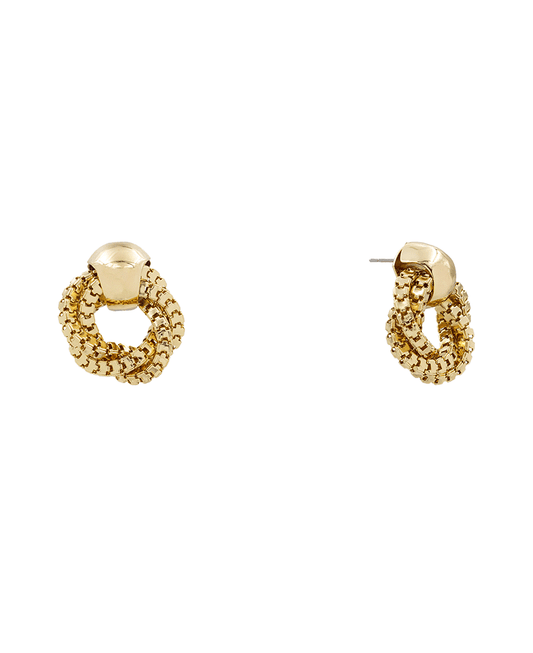 Box Steel Tube Door Knocker Stud Earring - 1.1"