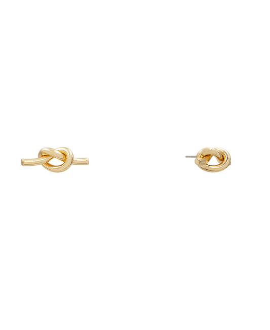 Brass Knot Stud Earring - 0.2"