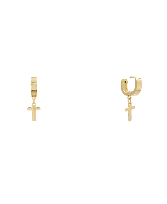 Cross Dangling Huggie Earring