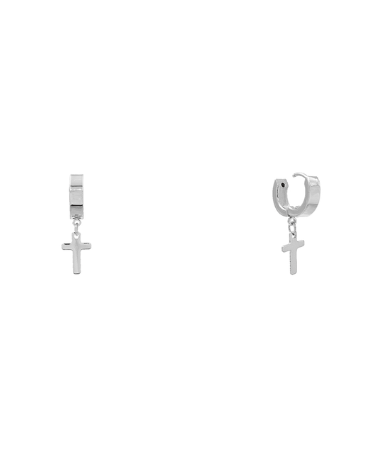 Cross Dangling Huggie Earring