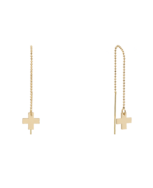 Small Cross Threader Earring - 2.5"