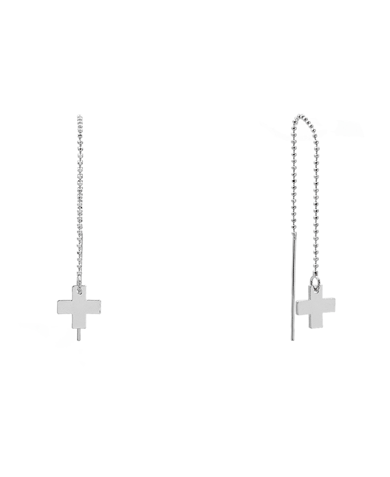 Small Cross Threader Earring - 2.5"