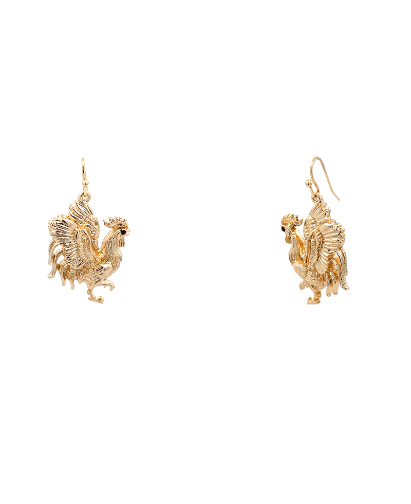 Rooster Side View Earring - 1.3"
