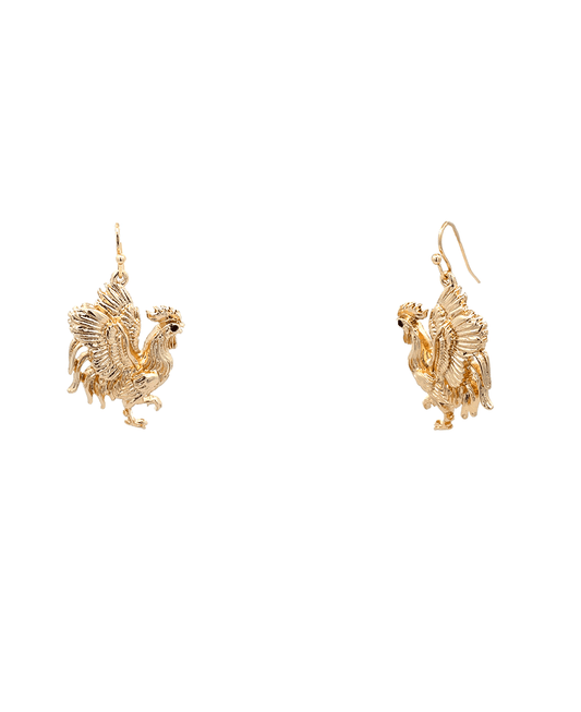 Rooster Side View Earring - 1.3"