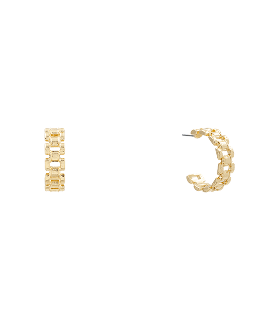 Watch Chain Hoop Earring - 1.0"