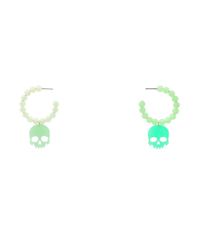 Glow Beads & Halloween Icon Hoop Earring - 1.25"