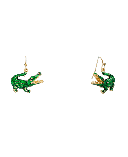 Alligator Enamel Earring - 1.2"