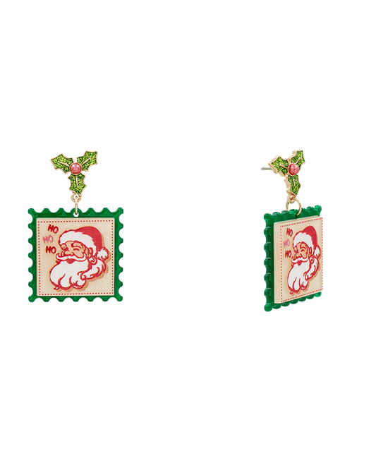 Christmas Acrylic Stamp Earring - 1.7"