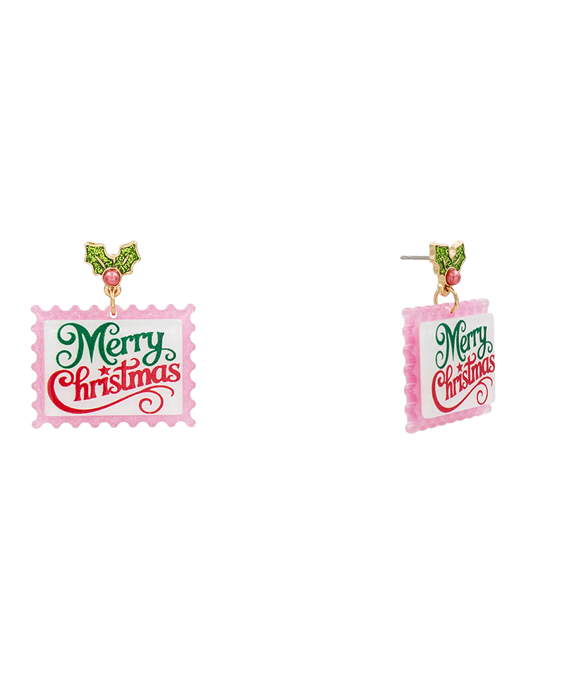 Christmas Acrylic Stamp Earring - 1.4"