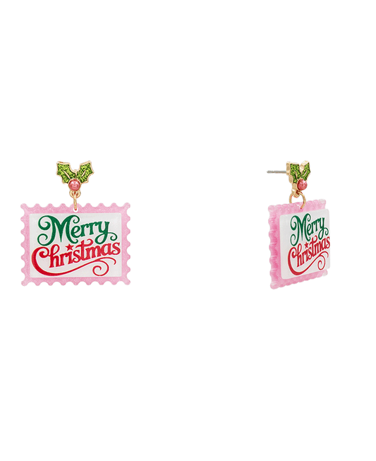 Christmas Acrylic Stamp Earring - 1.4"