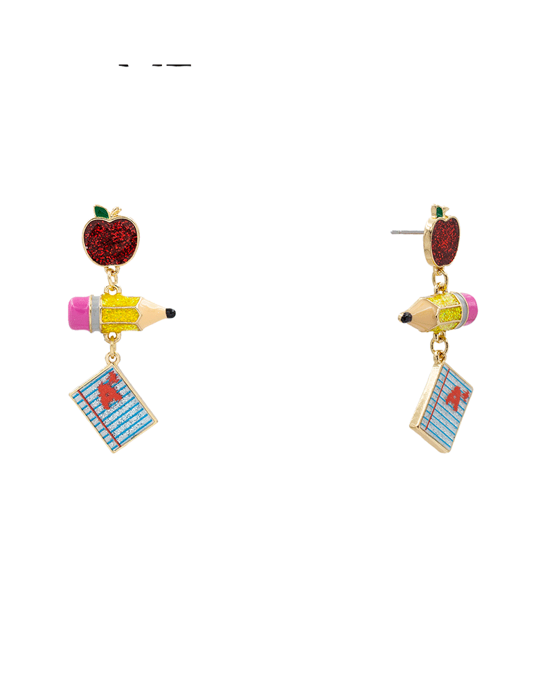 Apple Pencil Note Drop Earring - 1.8"