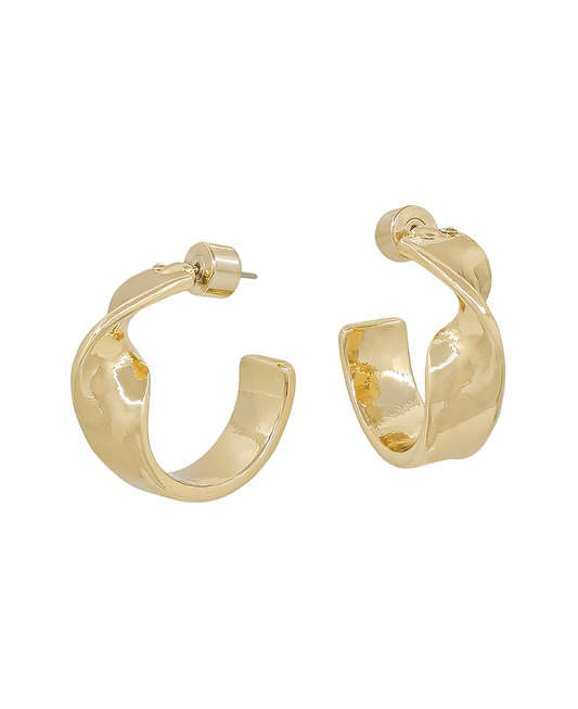 Twist Metal Bold Hoop Earring - 1.0"