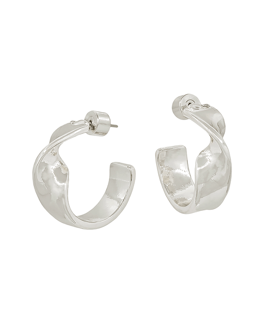 Twist Metal Bold Hoop Earring - 1.0"