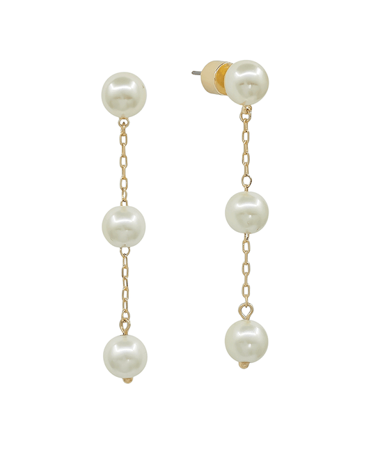 3 Drop 6mm CCB Post Earring