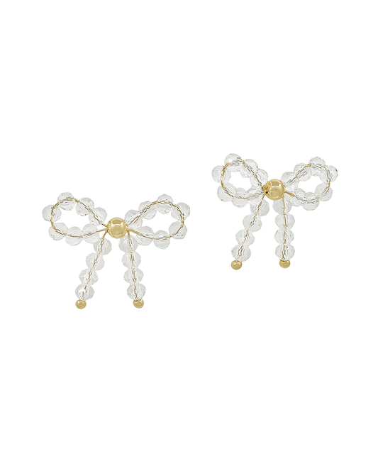 4mm Glass Bead Ribbon Post Earring