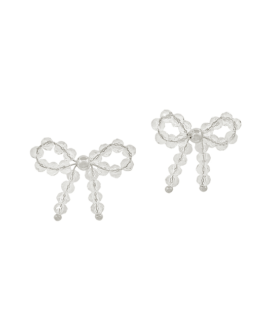 4mm Glass Bead Ribbon Post Earring