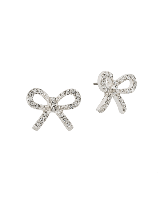 Small Pave Ribbon Post Earring