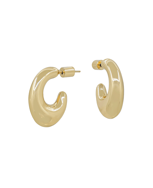 Oval Shape Metal Hoop Earring - 0.7"