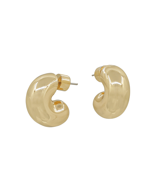 Bold Metal Round Shape Hoop Earring - 0.5"