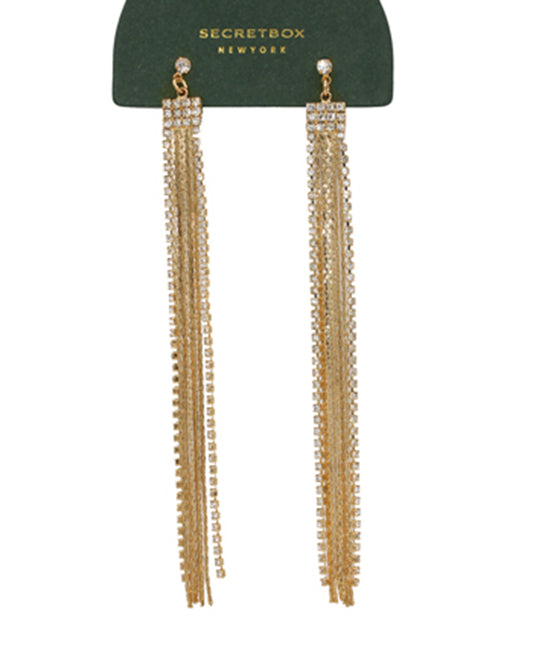 Rhinestone Snake Chain Fringe Drop Earring
