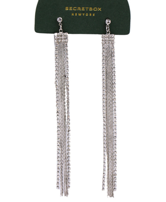 Rhinestone Snake Chain Fringe Drop Earring