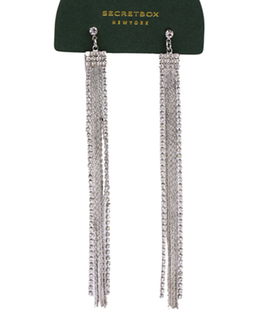 Rhinestone Snake Chain Fringe Drop Earring