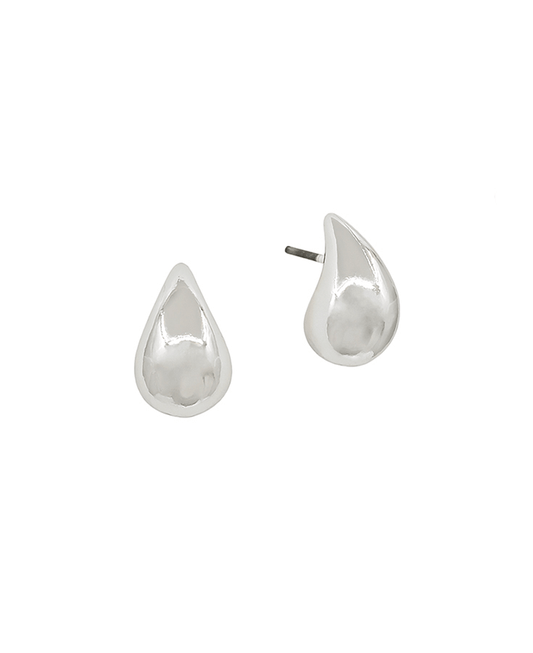 Small Teardrop Metal Post Earring