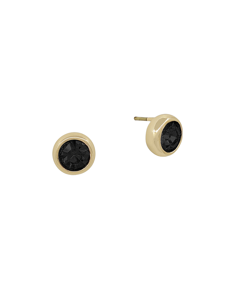 6mm Crystal Stone Metal Frame Stud Earring